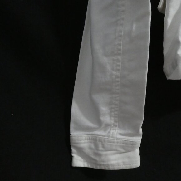 ZARA - Love Trf | small | White Denim Jacket | Gold Button Detail | Hook Closure - Picture 13 of 16